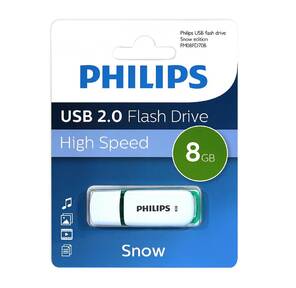 Флеш накопитель 8GB PHILIPS SNOW2.0 8GB,  USB 2.0