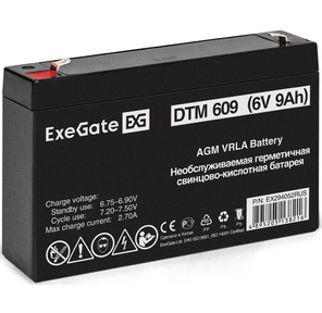 Exegate EX294052RUS Аккумуляторная батарея ExeGate DTM 609  (6V 9Ah,  клеммы F1)