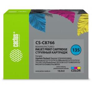 Картридж струйный Cactus CS-C8766 многоцветный для №135 HP DJ5743 / 6543 / 6843,  OfficeJet 6213 / 7313 / 7413  (18ml)