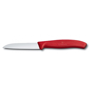 Нож кухонный Victorinox Swiss Classic  (6.7401) стальной для овощей лезв.80мм прямая заточка красный