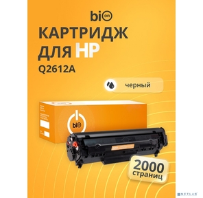 Bion BCR-Q2612A  Картридж для HP {LaserJet 1010 / 1012 / 1015 / 1020 / 1018 / 3050z / 3055 / 1022n / 1022nw / M1319f / M1005 / M1300 / 3020 / 3030 / 3052 / 1020+ } (2000  стр.),  Черный,  с чипом