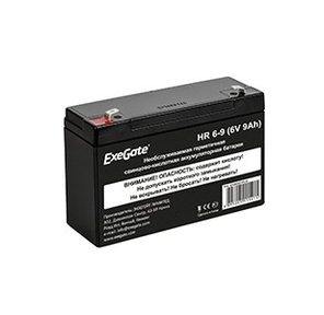 Exegate EX282953RUS Exegate EX282953RUS Аккумуляторная батарея ExeGate HR 6-9   (6V 9Ah,  634W),  клеммы F2