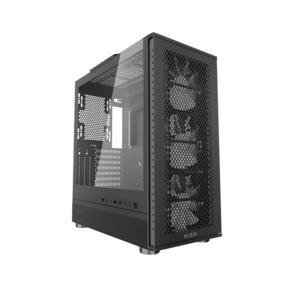 Корпус без блока питания /  PCCooler ME200 MESH BK,  Mesh Full Tower,  Black,  TG,  SPCC,  3x120mm ARGB E-ATX,  ATX,  mATX,  mITX 180 / 380 / 220mm 4x2.5",  2x3.5",  7+3xPCI 1xUSB-A 3.0,  2xUSB-A 2.0 432x225x495mm