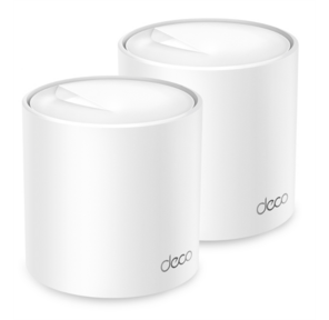 Домашняя Mesh Wi-Fi 6 система TP-Link Deco X50 (2-pack),  AX3000,  2 устройства,  до 574 Мбит / с на 2, 4 ГГц + до 2402 Мбит / с на 5 ГГц,  2 встр. антенны,  3 гиг. порта  (WAN / LAN)
