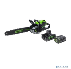 Цепная пила аккумуляторная GreenWorks GD82CS51,  82V,  51 см,  бесщеточная,  с 1хАКБ 5 Ач. и ЗУ  (2008307UB)