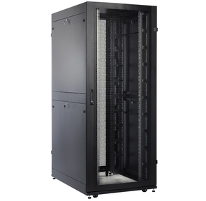 Шкаф серверный ПРОФ напольный 42U  (800x1000) дверь перфор. 2 шт.,  черный,  в сборе