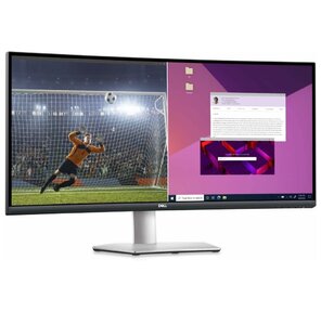 Монитор Dell 34" S3423DWC серебристый / черный VA LED 5ms 21:9 HDMI M / M матовая HAS 300cd 178гр / 178гр 3440x1440 100Hz FreeSync DP WQ USB 10.38кг
