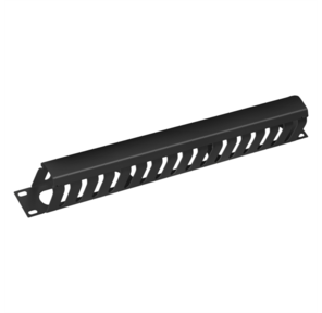 Cabeus JB07-1U-BK Кабельный органайзер 19" 1U с крышкой,  металлический,  цвет черный  (RAL9004)