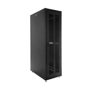 Шкаф телекоммуникационный напольный ЭКОНОМ 48U  (600  1000) дверь перфорированная 2 шт.,  цвет черный