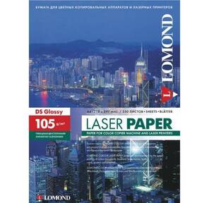 Фотобумага LOMOND Двухсторонняя Глянцевая,  для лазерной печати,  105 г / м2,  А4 / 250л.