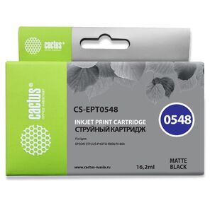 Cactus CS-EPT0548 Картридж струйный черный матовый для Epson Stylus Photo R800 / R1800  (16.2мл)