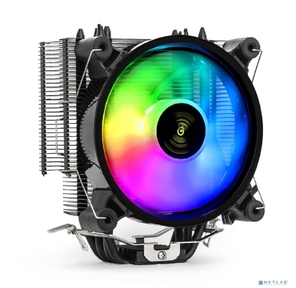Exegate EX293667RUS Кулер ExeGate Dark Magic EXX400V2-PWM.RGB  (Al+Cu,  черное покрытие,  4 тепл.трубки,  LGA775 / 1150 / 1151 / 1155 / 1156 / 1200 / 1700 / AM2 / AM2+ / AM3 / AM3+ / AM4 / FM1 / FM2 / 754 / 939 / 940,  TDP 140W,  Fan 120m