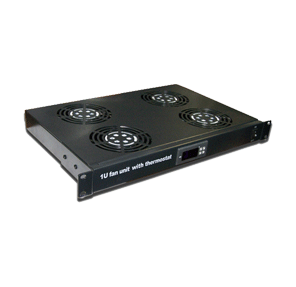 Блок 2-х вентиляторов Lanmaster TWT-CBB-FANB2-RACK-T 19" with bearings with the thermostat 1U