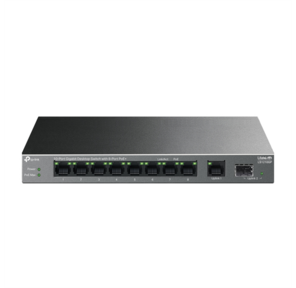 TP-Link LS1210GP,  Настольный коммутатор с 9 гигабитными портами RJ45  (8 портов PoE+) и портом SFP,  802.3af / at,  бюджет PoE — 61 Вт,  до 250 метров