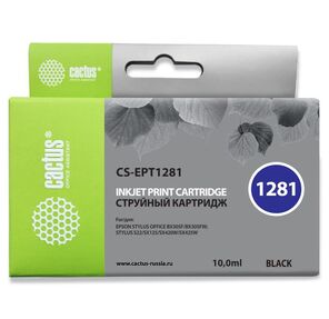Cactus CS-EPT1281 Картридж струйный черный для Epson Stylus S22 / S125 / SX420 / SX425 / Office BX305  (10мл)
