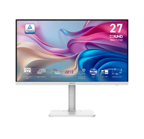 Монитор MSI Modern MD272UPHW 27" 16:9 UHD (3840x2160) IPS Flat, 4ms (GTG), HDR 400, 1000:1, 100M:1, 400nit, 178 / 178, 2xHDMI, DP, USB Type-C, Speaker, Tilt, Swivel, Height, Pivot, 60Hz, White, 1y war-ty
