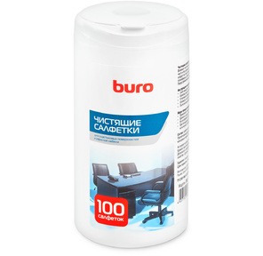 Туба с чистящими салфетками BURO,  для поверхностей,  100 шт