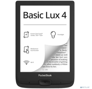 Электронная книга PocketBook 618 Basic Lux 4 Ink Black  (черный)  (PB618-P-WW)