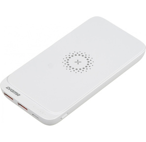 Digma DGPQ10E Мобильный аккумулятор 10000mAh 3A QC PD 20W 2xUSB беспроводная зарядка белый  (DGPQ10E20PWT)