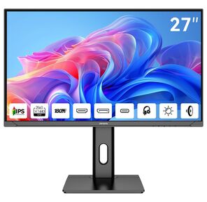 Монитор 27" AIWA MD2714 Black  (IPS,  2560x1440,  HDMI+DP+Type C 65W,  1 ms,  178° / 178°,  350 cd / m,  1000:1,  180Hz,  Spk,  Pivot)