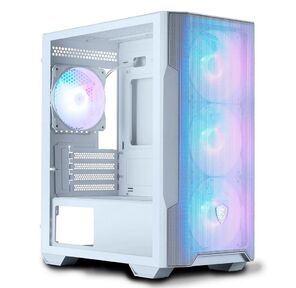 Корпус MSI MAG FORGE M100R WHITE Mini-Tower,  MATX,  1xUSB 3.0,  2xUSB 2.0,  4x120mm ARGB Fan,  ARGB Control Board,  Tempered Glass Window,  Brown Box  (932220)