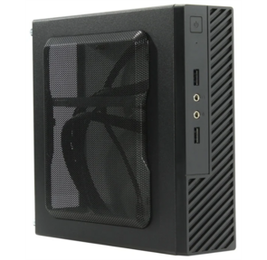 Slim Case Powerman ME100S-BK front fan 4cm,  120W adapter,  Mini ITX,  VESA