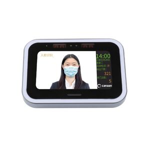 Система видеонаблюдения Kendryte D1401000007 Вычислительный модуль в корпусе с функцией видеонаблюдения (с ЦПУ K210), дисплеем, модулем Wi-Fi и камерой.Питание DC 12V / 1A Wi-Fi / 2.4G Размер 120мм * 87mm * 12mm Расстояние распознавания 50-100см Вместимость 100 000 записей Дисплей - 4 дюйма TF