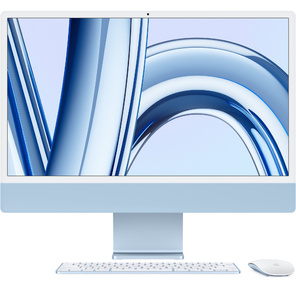 Моноблок Apple iMac A2874 24" 4.5K M3 8 core  (4.05) 16Gb SSD256Gb 8 core GPU macOS WiFi BT 143W клавиатура мышь Cam синий 4480x2520