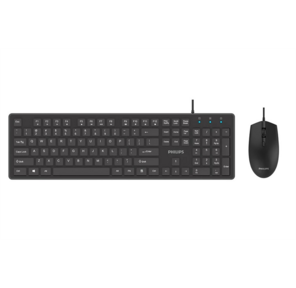 Philips Проводной Комплект  SPT6264,  USB 2.0 104 клав / 3 кнопки,  800-2400dpi,  русская заводская раскладка,  чёрный