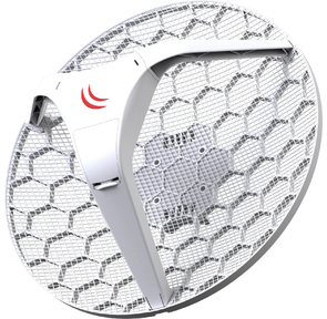 MikroTik LHG 5 Tripack  (Three units of LHG 5 with 24.5dBi 5GHz antenna,  Dual Chain 802.11an wireless,  600MHz CPU,  64MB RAM,  1x LAN,  POE,  PSU,  RouterOS L3) – all three antennas in single box