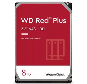 Western Digital Red Plus NAS HDD 3.5" SATA 8Tb,  5640RPM,  256MB buffer,  CMR,  WD80EFPX,  1 year