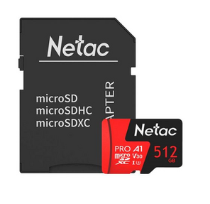 Флеш карта microSDHC 512Gb Class10 Netac NT02P500PRO-512G-R P500 Extreme Pro + adapter