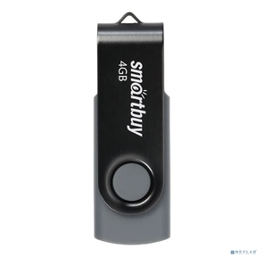 Smartbuy USB Drive 4GB Twist Black  (SB004GB2TWK)