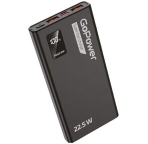 Внешний аккумулятор /  Внешний аккумулятор GoPower PB03-20 20000mAh 3.0A 22.5W 2USB / Type-C черный  (1 / 50)