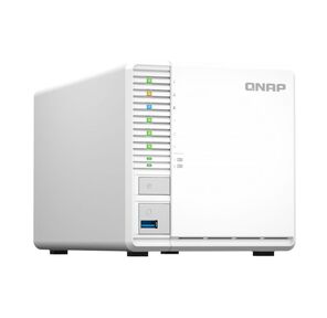 QNAP TS-364-8G NAS 3 HDD,  4-core Intel Celeron N5105 / N5095 2.0 up to 2.9 GHz,  8 GB RAM  (1x8 GB) up to 16 GB  (2x8GB),  2.5 Gigabit Ethernet,  2xUSB 3.2 Gen 2  (10Gbps),  1xUSB 3.2 Gen 1,  2xM.2 PCIe Gen 3 x2 slots