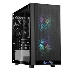 Корпус Silverstone SST-PS15B-PRO Precision Mini Tower Micro ATX Computer Case,  tempered glass,  2x 120mm ARGB,  1x ARGB Controller,  black