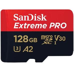 Карта памяти SanDisk Extreme Pro microSD UHS I Card 128GB for 4K Video on Smartphones,  Action Cams & Drones 200MB / s Read,  90MB / s Write,  Lifetime Warranty