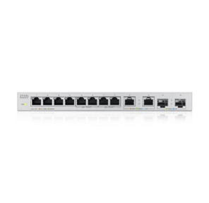 Коммутатор Zyxel XGS1010-12,  8xGE,  2x1 / 2, 5GE,  2xSFP+,  настольный,  бесшумный