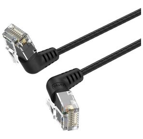 Патч-корд Vention прямой UTP cat.6a,  RJ45 угол 90 - 5м. Черный