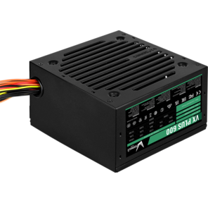 Aerocool Retail VX PLUS 600 ATX v2.3  600W Haswell,  fan 12cm,  500mm cable,  power cord,  20+4P,  4+4P,  PCIe 6+2P x2,  PATA x3,  SATA x4,  FDD