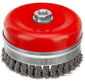 Щетка для УШМ Heavy Duty,  125 мм,  М14,  Чашка,  крученая проволока 0, 5 мм /  /  Matrix