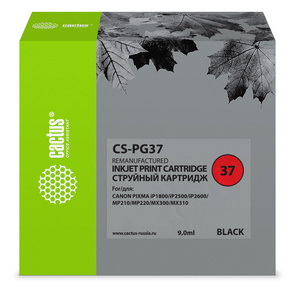 Картридж струйный Cactus CS-PG37 для Canon iP1800 iP2500 iP2600 MP210 220 MX300 310