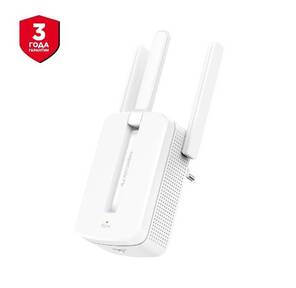 Mercusys MW300RE,  N300 Усилитель Wi-Fi сигнала,  подключение к настенной розетке,   до 300 Мбит / с на 2, 4 ГГц,  поддержка стандартов 802.11b / g / n,  кнопка Reset,  кнопка WPS,  2 внешние антенны