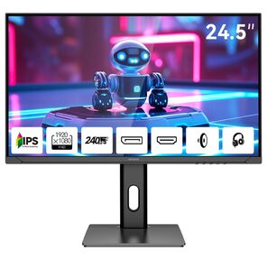 Монитор 24.5" AIWA MD2510 Black  (IPS,  1920x1080,  HDMI+HDMI+DP+DP,  1 ms,  178° / 178°,  350 cd / m,  1000:1,  240Hz,  Spk,  Pivot)