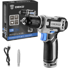 Дрель-шуруповерт Deko ZKCD12FU-Li аккум. патрон:быстрозажимной  (063-4141)