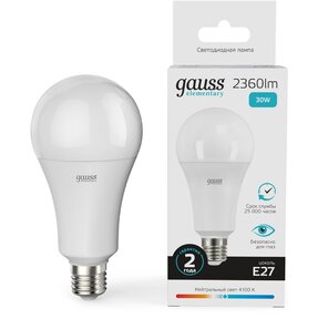 GAUSS 73229 Светодиодная лампа LED Elementary A67 30W E27 2360lm 4100K 1 / 10 / 50 0