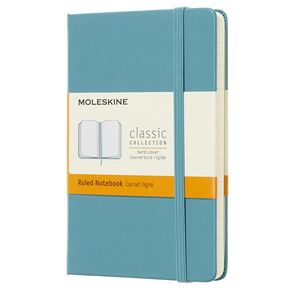 Блокнот Moleskine CLASSIC MM710B35 Pocket 90x140мм 192стр. линейка твердая обложка фиксирующая резинка голубой