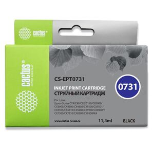 Cactus CS-EPT0731 Картридж струйный черный для Epson Stylus С79 / C110 / СХ3900 / CX4900 / CX5900 / CX7300 / CX8300 / CX9300  (11.4мл)