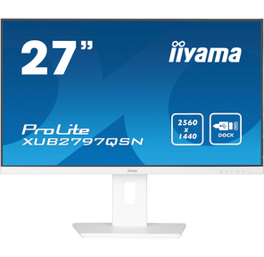 LCD IIYAMA 27" XUB2797QSN-W2 белый {IPS 2560x1440 100Hz 1ms 300cd HDMI DisplayPort (in+out) USB3.2 USB-C3.2 (65W) USB-C3.2 (15W) RJ-45 2x2W HAS Pivot}