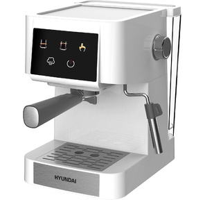 Кофеварка рожковая Hyundai HEM-3203 1000Вт белый / серебристый